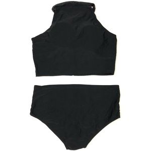 NWOT High Neck Crop Top Bikini Set L